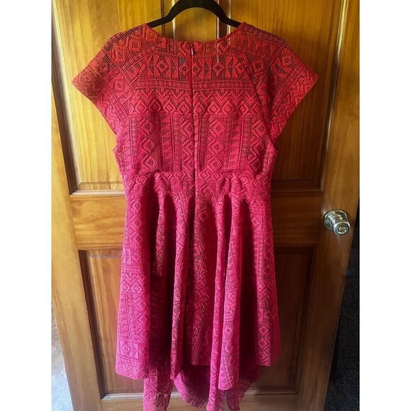 Maeve Asymmetrical Dress in Rich Red - Picture 3 of 5